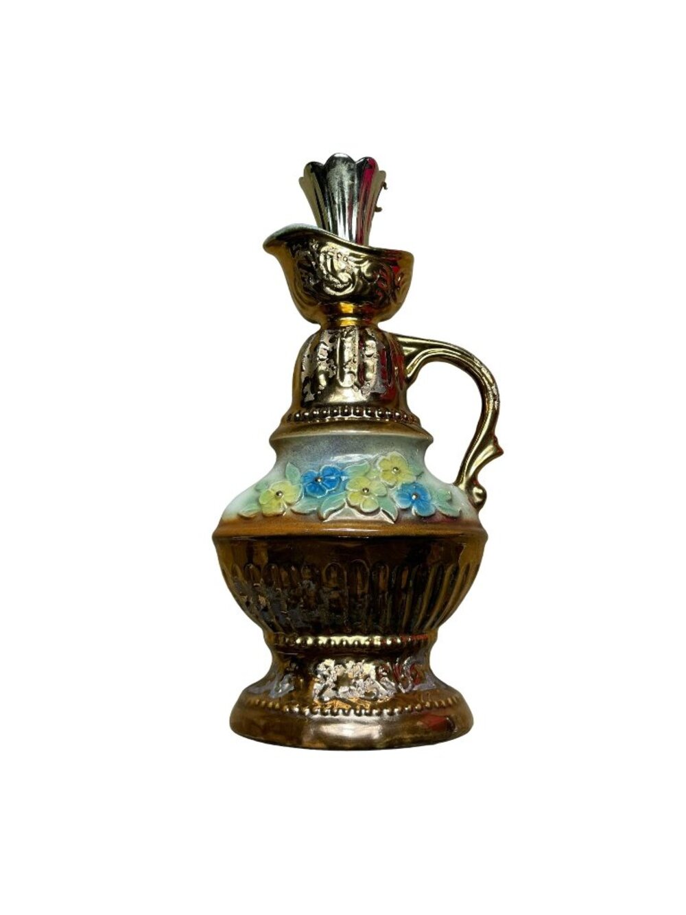 Jim Beam Created Golden Floral Whiskey Decanter 1976‎ Vintage Regal China Corp